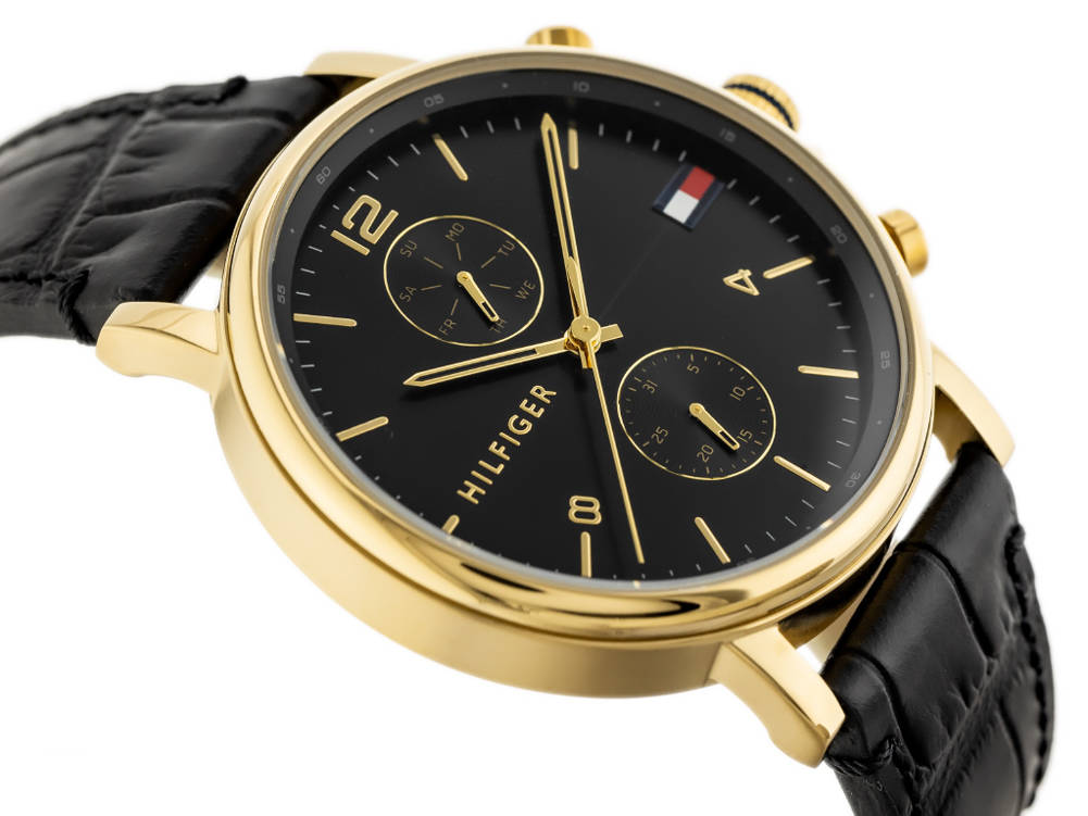 Tommy Hilfiger Daniel Black Dial Black Leather Strap Watch for Men - 1710417 Buy Now By Tommy Hilfiger