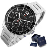 Tommy Hilfiger Luke Chronograph Black Dial Silver Steel Strap Watch for Men - 1791104 Buy Now By Tommy Hilfiger