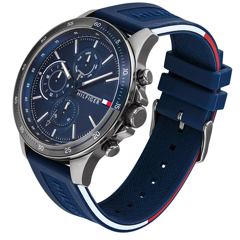 Tommy Hilfiger Bank Blue Dial Blue Rubber Strap Watch for Men - 1791721 Buy Now By Tommy Hilfiger