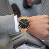 Tommy Hilfiger Daniel Chronograph Black Dial Gold Steel Strap Watch For Men - 1791978 Buy Now By Tommy Hilfiger