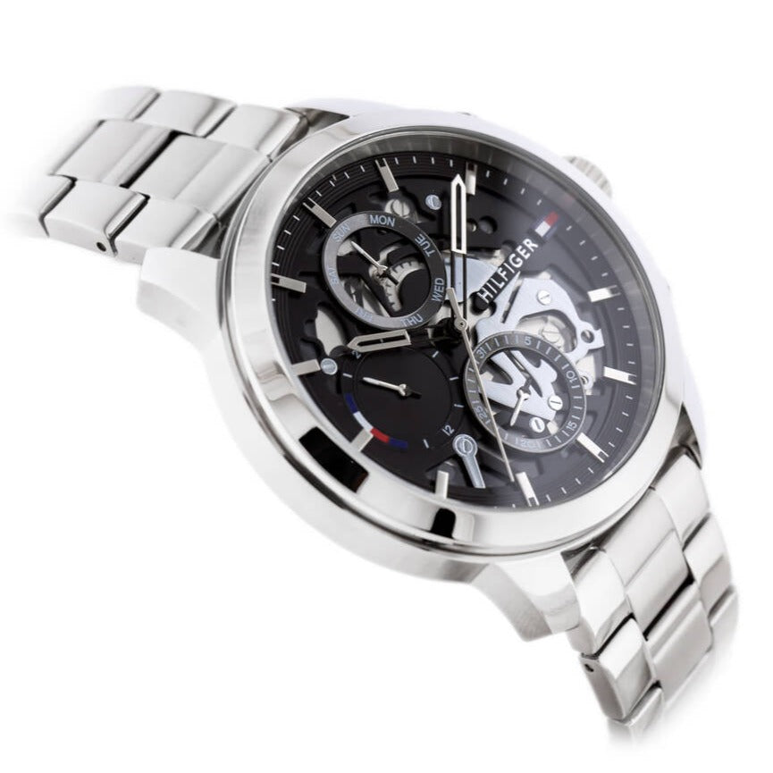 Tommy Hilfiger Henry Chronograph Black Dial Silver Steel Strap Watch For Men - 1710477 Buy Now By Tommy Hilfiger