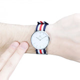 Daniel Wellington Classic Canterbury White Dial Two Tone Nylon Strap Watch For Men - DW00100016 Buy Now By Daniel Wellington