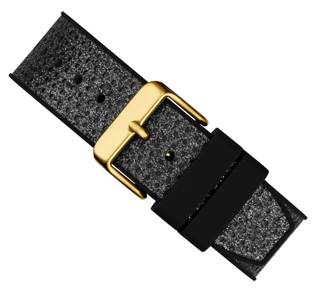 Guess Asteria Multifunction Gold Dial Black Rubber Strap Watch For Women - GW0620L2 Buy Now By Guess