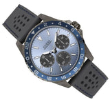 Guess Odyssey Blue Dial Grey Rubber Strap Watch For Men - W1108G6 Buy Now By Guess