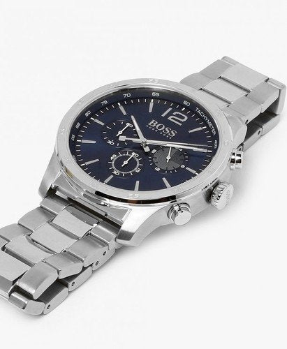 Hugo Boss Professional Chronograph Blue Dial Silver Steel Strap Watch for Men - 1513527 Buy Now By Hugo Boss