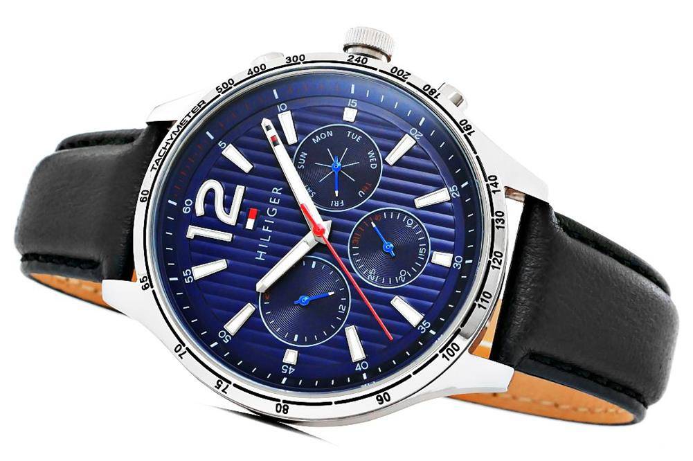 Tommy Hilfiger Gavin Blue Dial Blue Leather Strap Watch for Men - 1791468 Buy Now By Tommy Hilfiger