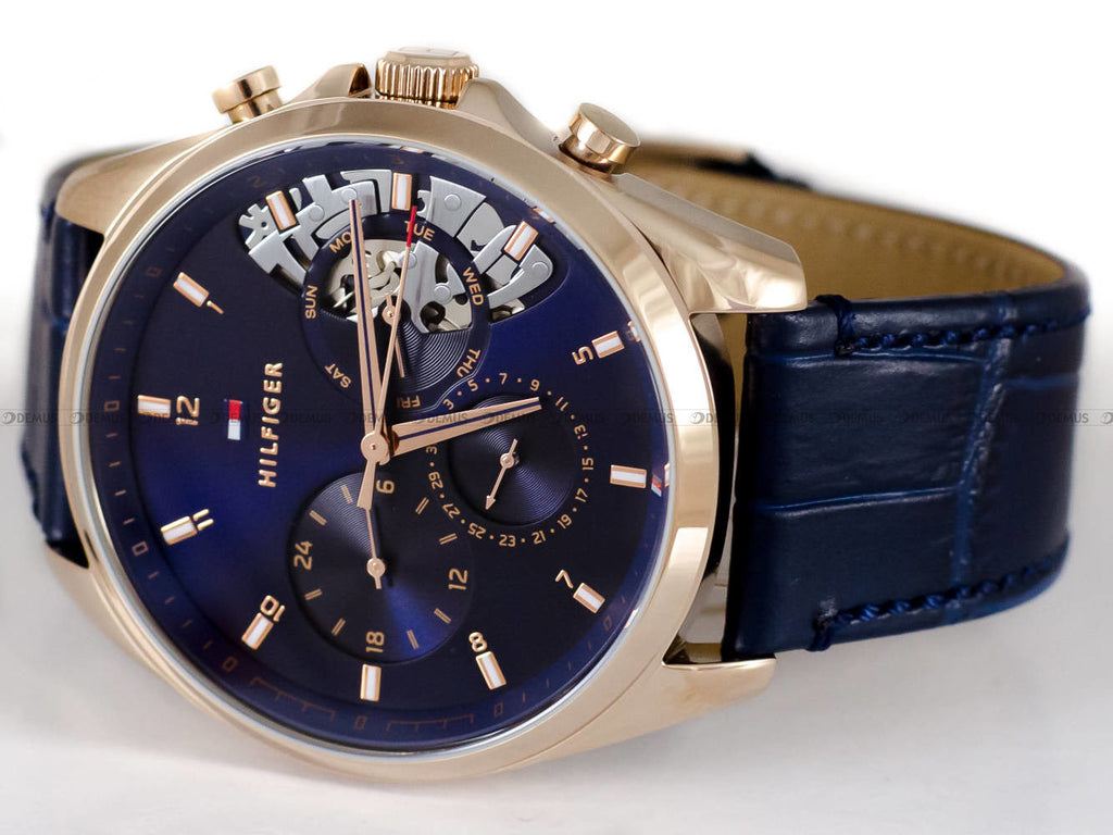 Tommy Hilfiger Baker Chronograph Quartz Blue Dial Blue Leather Strap Watch For Men - 1710451 Buy Now By Tommy Hilfiger