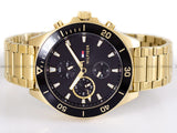 Tommy Hilfiger Larson Chronograph Black Dial Gold Steel Strap Watch For Men - 1791919 Buy Now By Tommy Hilfiger