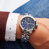 Tissot PRC 200 Chronograph Blue Dial Silver Steel Strap Watch For Men - T055.417.11.047.00 Buy Now By Tissot