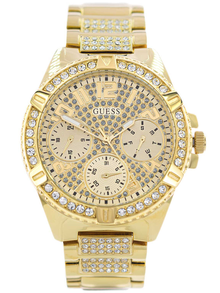 Guess Frontier Diamonds Gold Dial Gold Steel Strap Watch For Women - W1156L2 Buy Now By Guess