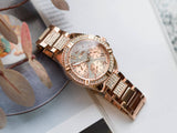 Guess Frontier Diamonds Rose Gold Dial Rose Gold Steel Strap Watch For Women - W1156L3 Buy Now By Guess
