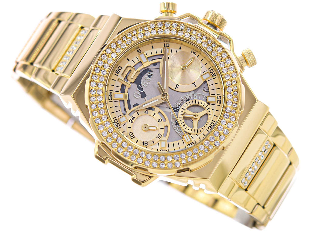 Guess Fusion Chronograph Gold Dial Gold Steel Strap Watch for Women - GW0552L2 Buy Now By Guess