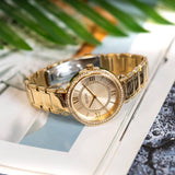 Guess Montage Quartz Gold Dial Gold Steel Strap Watch For Women - GW0588L1 Buy Now By Guess