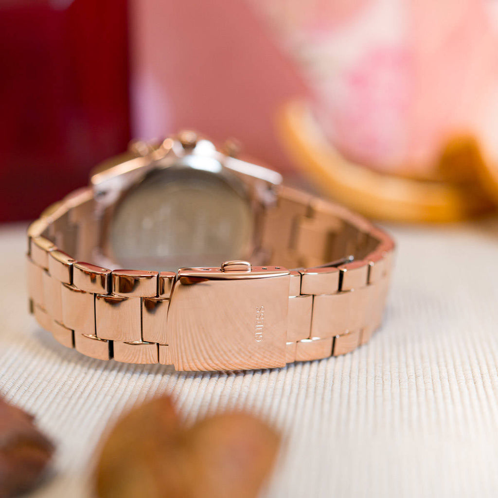 Guess Confetti Multifunction Multicolor Dial Rose Gold Steel Strap Watch For Women - GW0483L3 Buy Now By Guess