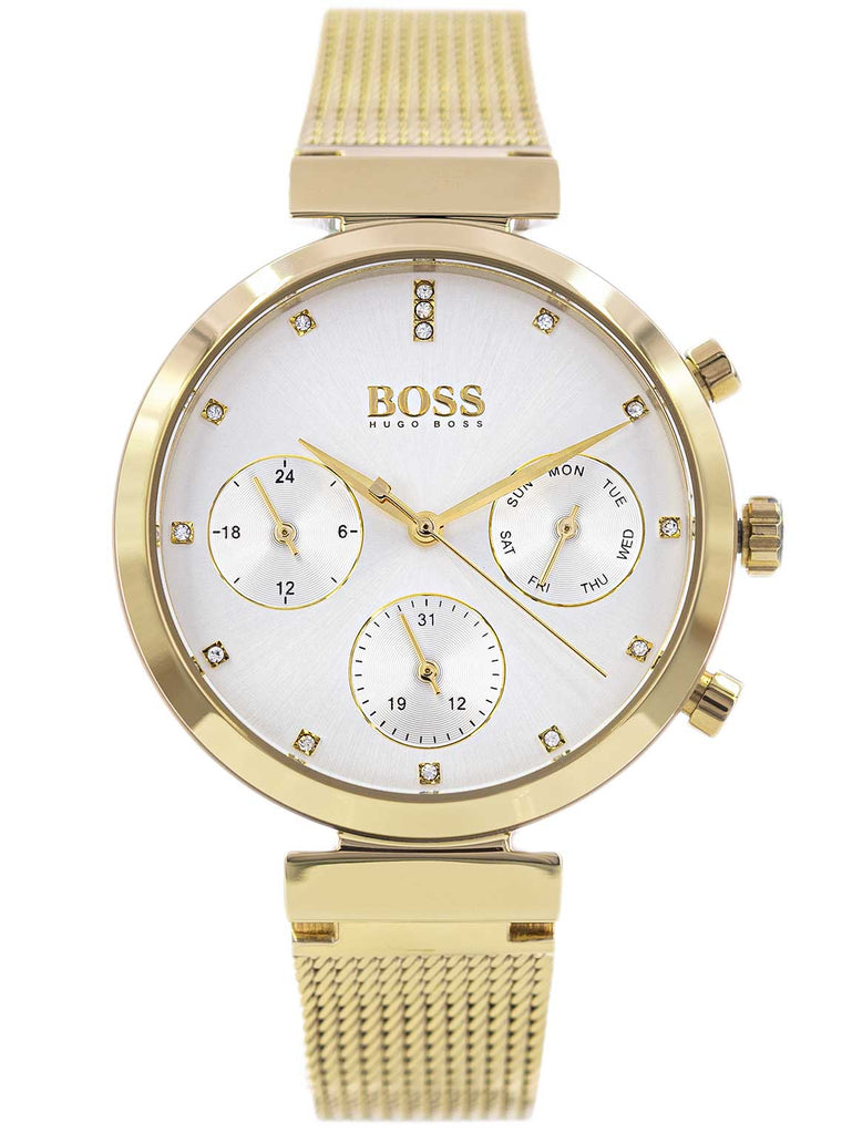 Hugo Boss Flawless White Dial Gold Mesh Bracelet Watch for Women - 1502552 Buy Now By Hugo Boss