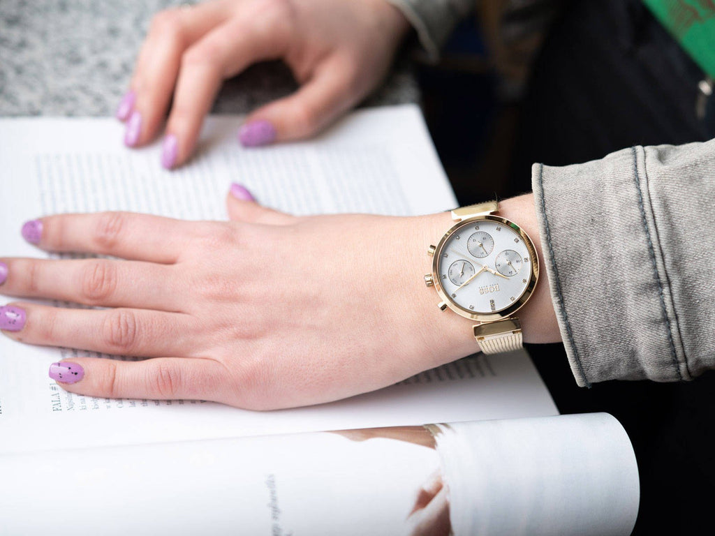 Hugo Boss Flawless White Dial Gold Mesh Bracelet Watch for Women - 1502552 Buy Now By Hugo Boss