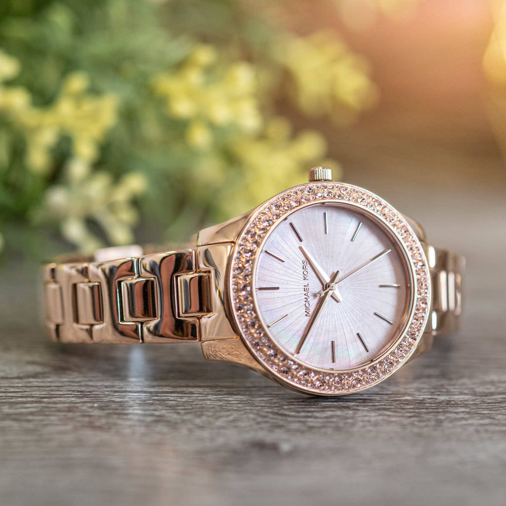 Michael Kors Lilane Quartz Rose Gold Dial Rose Gold Steel Strap Watch For Women - MK1068 Buy Now By Michael Kors