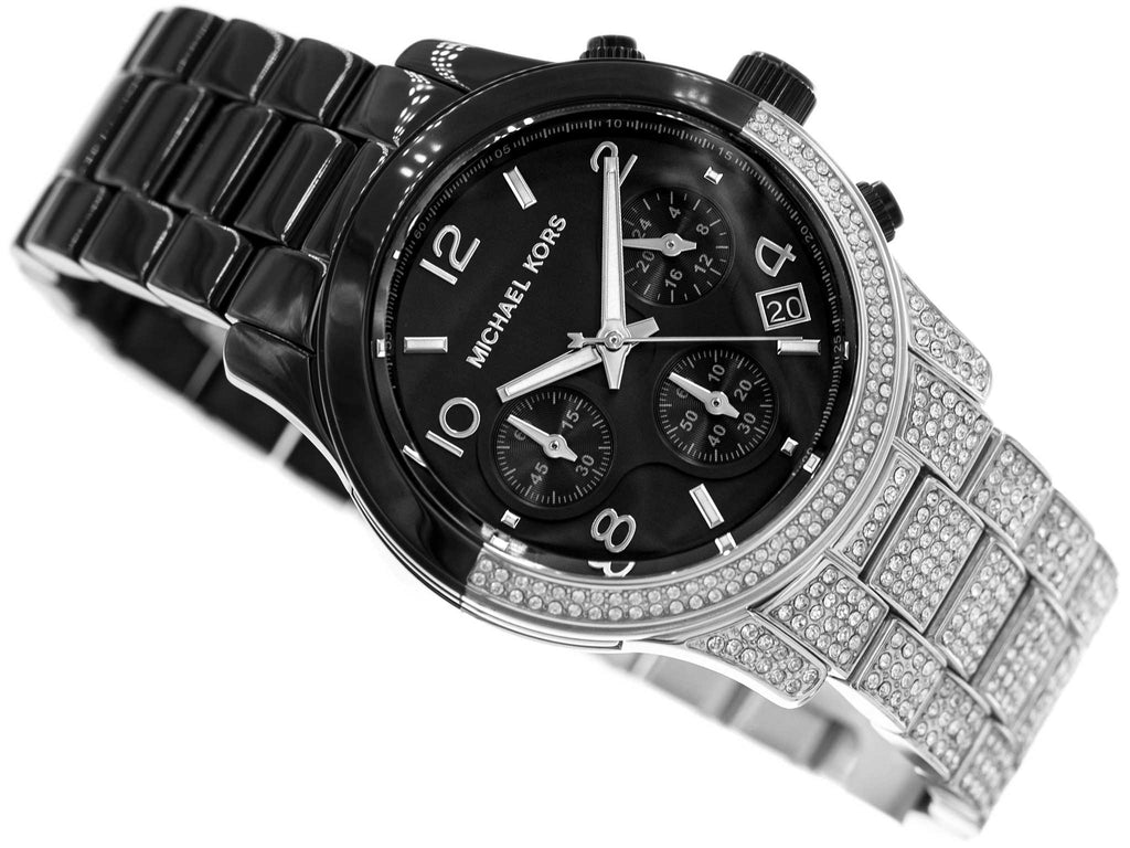 Michael Kors Runway Pavé Black Dial Two Tone Steel Strap Watch for Women - MK7433 Buy Now By Michael Kors