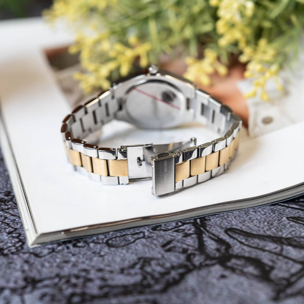 Michael Kors Lennox Three-Hand White Dial Two Tone Steel Strap Watch for Women - MK7464 Buy Now By Michael Kors