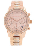Michael Kors Ritz Chronograph Rose Gold Dial Rose Gold Steel Strap Watch For Women - MK6485 Buy Now By Michael Kors