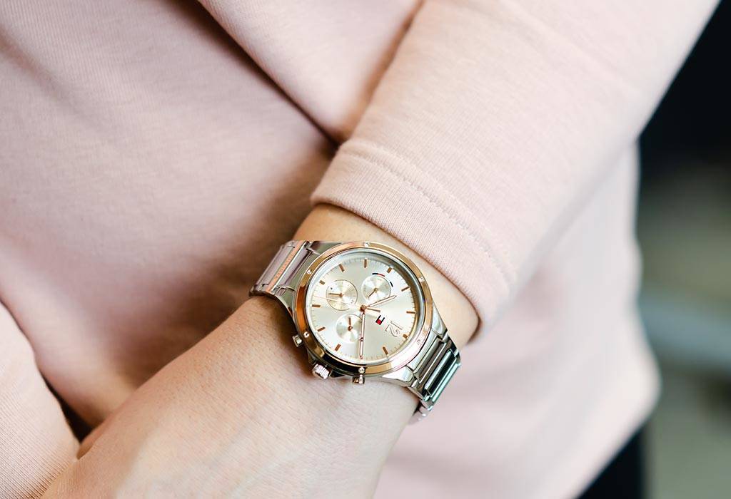 Tommy Hilfiger Eve Chronograph Quartz Pink Dial Silver Steel Strap Watch For Women - 1782279 Buy Now By Tommy Hilfiger