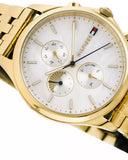 Tommy Hilfiger Whitney Chronograph Quartz Mother of Pearl White Dial Gold Steel Strap Watch For Women - 1782121 Buy Now By Tommy Hilfiger