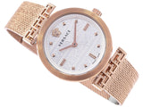 Versace Meander White Dial Rose Gold Mesh Bracelet Watch for Women - VELW00620 Buy Now By Versace