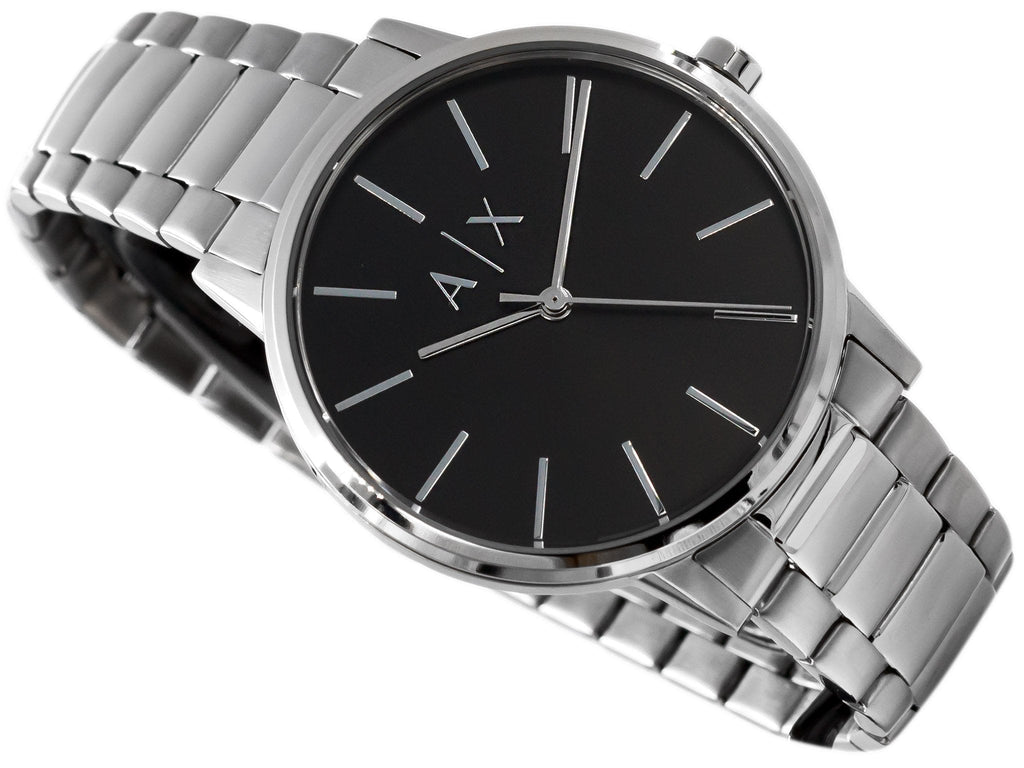 Armani Exchange Cayde Analog Black Dial Silver Steel Strap Watch For Men - AX2700 Buy Now By Armani Exchange