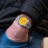 Citizen Tsuyosa Automatic Yellow Dial Silver Steel Strap Watch for Men - NJ0150-81Z Buy Now By Citizen