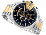 Diesel Mega Chief Chronograph Black Dial Two Tone Steel Strap Watch For Men - DZ4581 Buy Now By Diesel