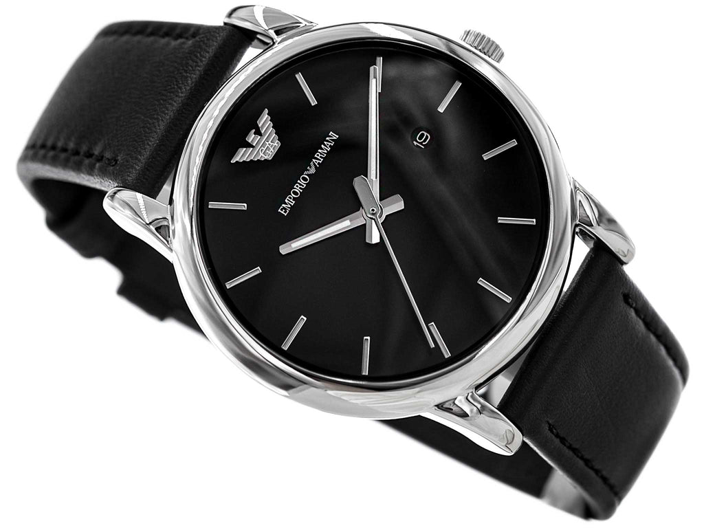 Emporio Armani Classic Quartz Black Dial Black Leather Strap Watch For Men - AR1692 Buy Now By Emporio Armani