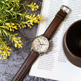 Fossil Neutra Chronograph White Dial Brown Leather Strap Watch for Men - FS6022 Buy Now By Fossil