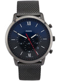 Fossil Neutra Chronograph Blue Dial Silver Mesh Bracelet Watch for Men - FS5383 Buy Now By Fossil