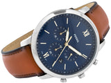 Fossil Neutra Chronograph Blue Dial Brown Leather Strap Watch for Men - FS5453 Buy Now By Fossil
