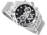 Guess Continental Quartz Black Dial Silver Mesh Strap Watch For Men - GW0582G1 Buy Now By Guess