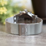 Guess Continental Quartz Black Dial Silver Mesh Strap Watch For Men - GW0582G1 Buy Now By Guess