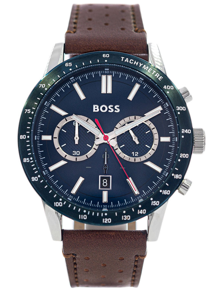Hugo Boss Allure Blue Dial Brown Leather Strap Watch for Men - 1513921 Buy Now By Hugo Boss