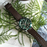 Hugo Boss Troper Chronograph Green Dial Brown Leather Strap Watch For Men - 1514098 Buy Now By Hugo Boss