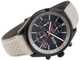 Hugo Boss Grand Prix Chronograph Black Dial Grey Leather Strap Watch for Men - 1513562 Buy Now By Hugo Boss