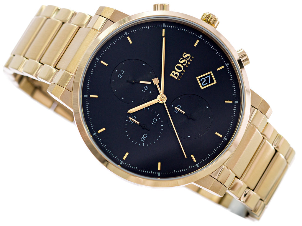 Hugo Boss Integrity Chronograph Grey Dial Gold Steel Strap Watch for Men - 1513781 Buy Now By Hugo Boss