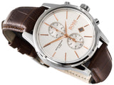 Hugo Boss Jet White Dial Brown Leather Strap Watch for Men - 1513280 Buy Now By Hugo Boss