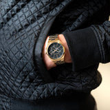 Michael Kors Lennox Chronograph Black Dial Rose Gold Steel Strap Watch For Men - MK9119 Buy Now By Michael Kors