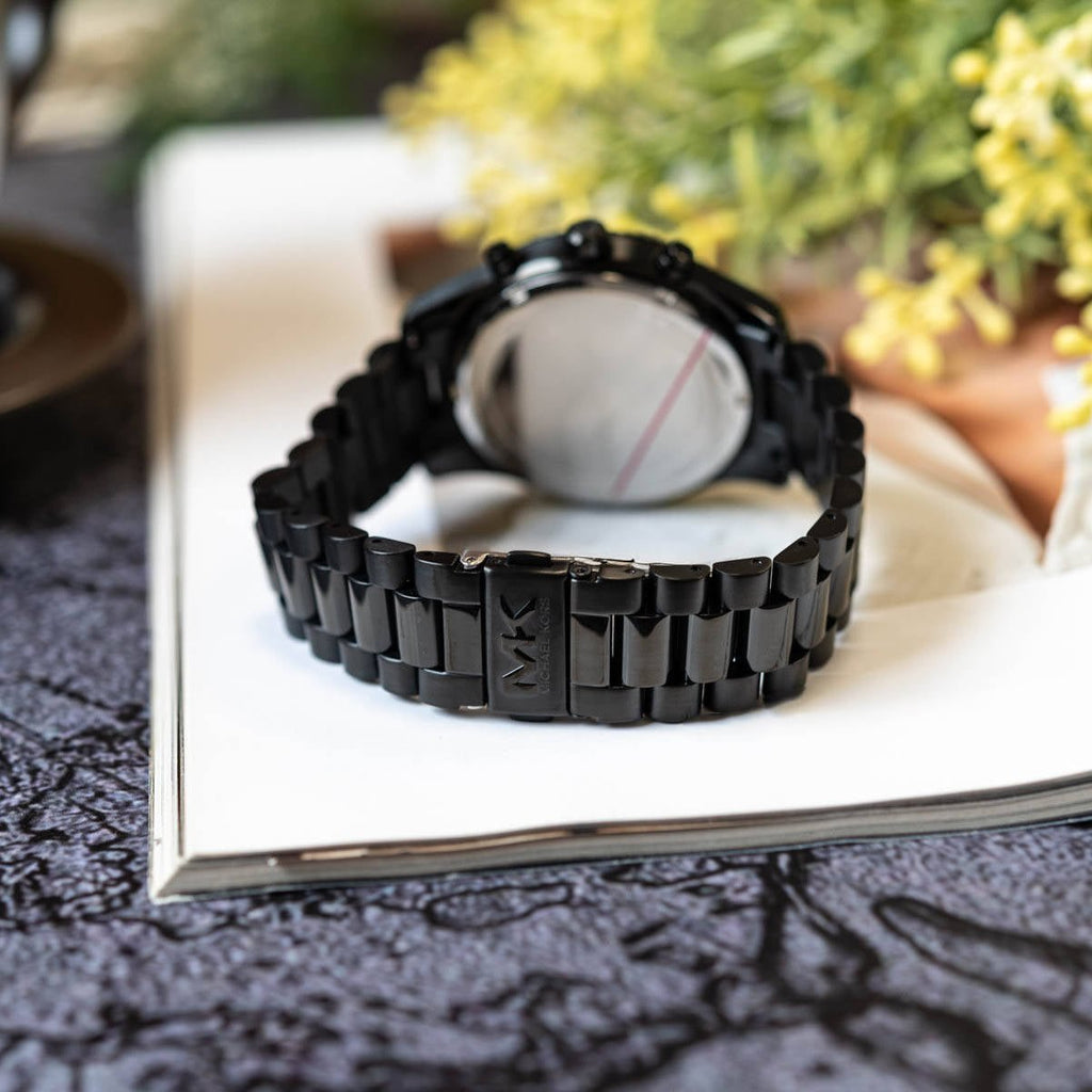 Michael Kors Lexington Chronograph Black Dial Black Steel Strap Watch for Men - MK9154 Buy Now By Michael Kors