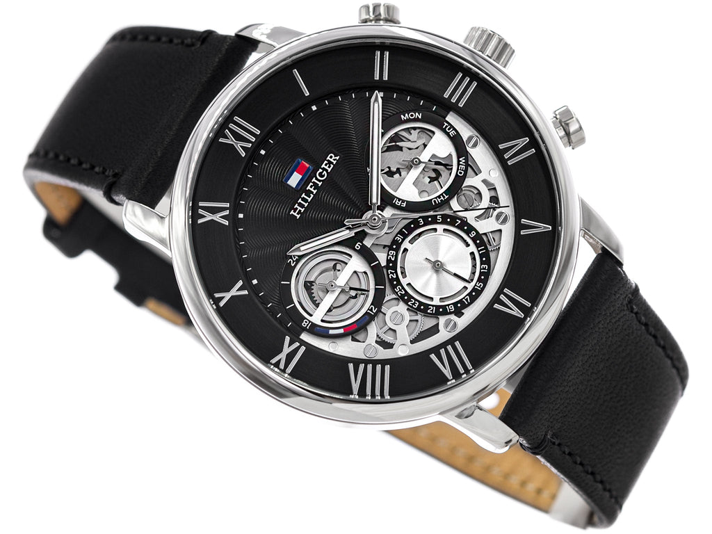 Tommy Hilfiger Legend Chronograph Black Dial Black Leather Strap Watch For Men - 1710565 Buy Now By Tommy Hilfiger