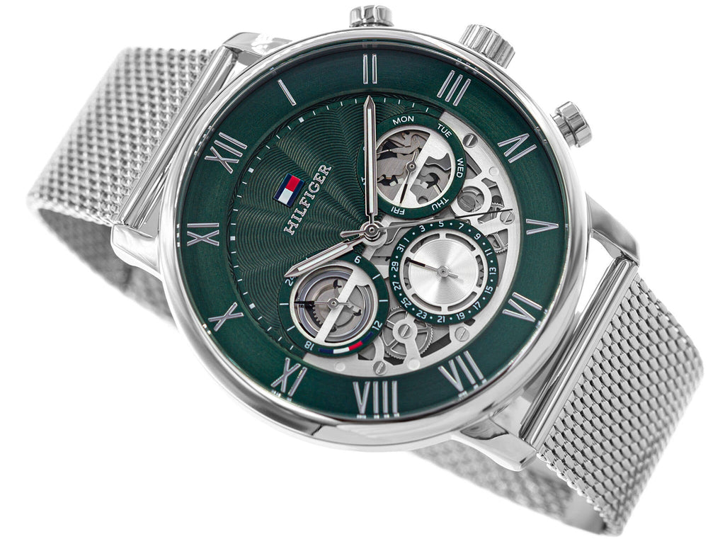 Tommy Hilfiger Legend Chronograph Green Dial Silver Mesh Bracelet Watch For Men - 1710567 Buy Now By Tommy Hilfiger