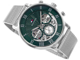 Tommy Hilfiger Legend Chronograph Green Dial Silver Mesh Bracelet Watch For Men - 1710567 Buy Now By Tommy Hilfiger