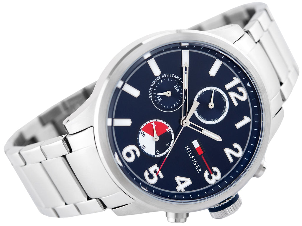 Tommy Hilfiger Jackson Chronograph Blue Dial Silver Steel Strap Watch for Men - 1791242 Buy Now By Tommy Hilfiger