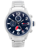 Tommy Hilfiger Jackson Chronograph Blue Dial Silver Steel Strap Watch for Men - 1791242 Buy Now By Tommy Hilfiger