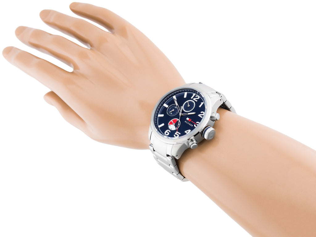 Tommy Hilfiger Jackson Chronograph Blue Dial Silver Steel Strap Watch for Men - 1791242 Buy Now By Tommy Hilfiger
