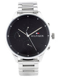 Tommy Hilfiger Chase Quartz Black Dial Silver Steel Strap Watch For Men - 1791485 Buy Now By Tommy Hilfiger